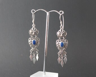 Owl Sterling Silver Lapis Lazuli Earrings