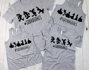 Disney Clubhouse & Princess Squad Goals Shirts | Family Disney Shirts | Princess | Women's Tank Top | Disney T-shirts for Girls/Boys