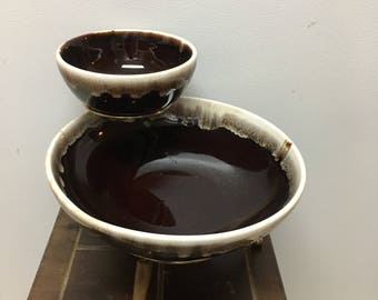 Vintage 60s drip glaze chip and dip