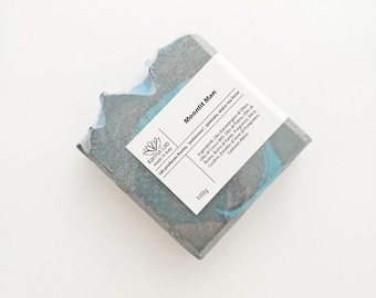 Moonlit Man Cold Process Soap - Powdery Sweet Scent - Activated Charcoal - Vegan - Natural Handmade Artisan Soap - Men Soap - Gift for him