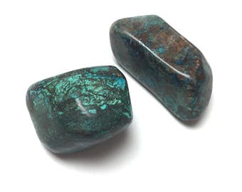 Tumbled Shattuckite. Undrilled Gemstone. Reiki Stone. Matrix Stone. Wicca. Wire Wrapping Stone. 30mm - 38mm. One (1)