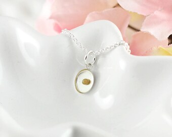 Mustard seed necklace - Sterling silver mustard seed pendant - Matthew 17 20 - Faith of mustard seed - Bible verse necklace - Resin pendant
