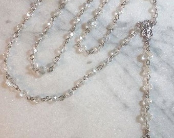 Rosary with Clear Swarovski Crystals