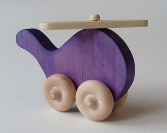 Wooden Helicopter Toy Waldorf Push Toy Eco Friendly