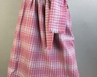 Vintage 80s Skirt// Pink Plaid Skirt // Vintage Pendleton Skirt