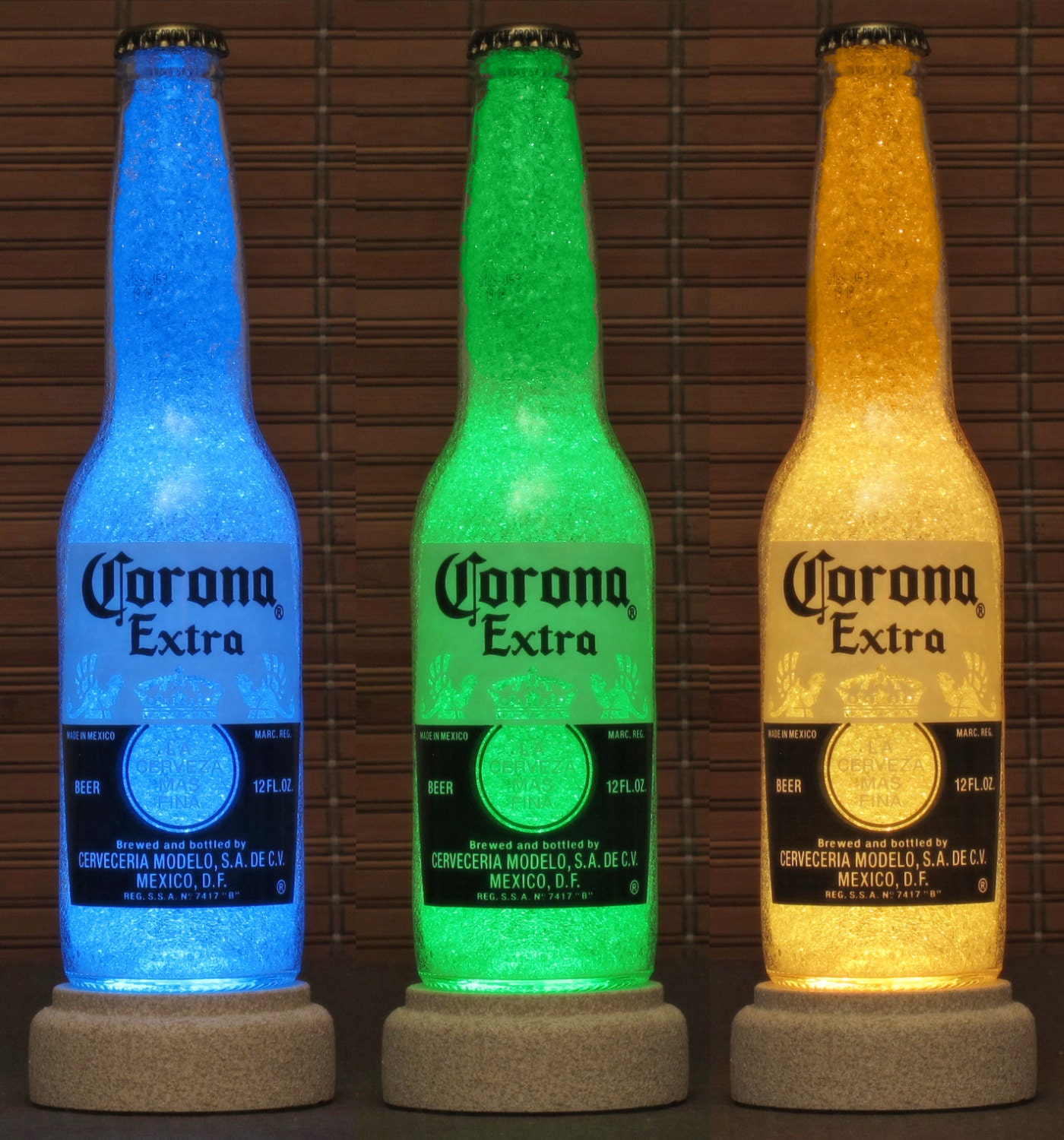 Corona Beer 12 oz Remote Control Color Changing Bottle Lamp