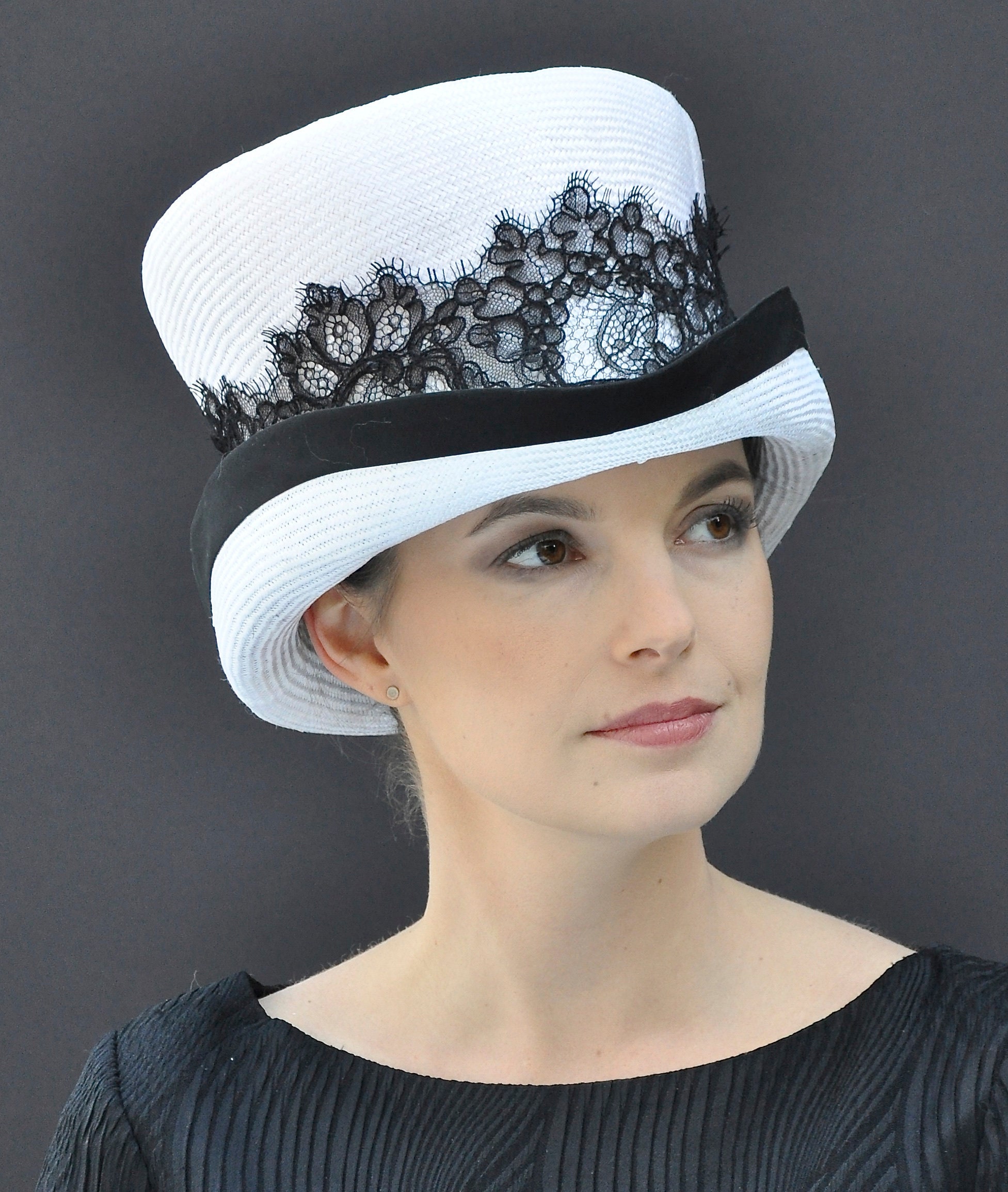 Kentucky Derby Hat. Royal Ascot hat, Top Hat, Black & White Hat, Black