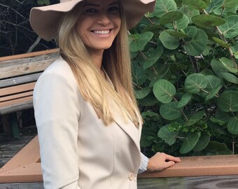 Floppy Hat, Wide Brim Hat, Large Brimmed Hat, Women Floppy Hat, Fall Hat, Autumn Hat, Winter Hat, Beige Hat, Fashion Hat, Elegant Hat