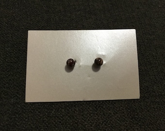 Jasper 4mm Round Post Earrings