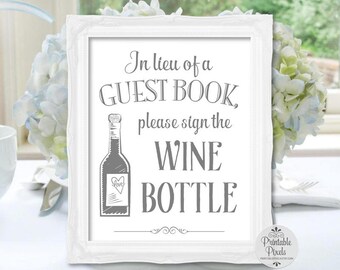 Sign a Bottle Guest Book Guest Book Sign Wine Bottle Guest