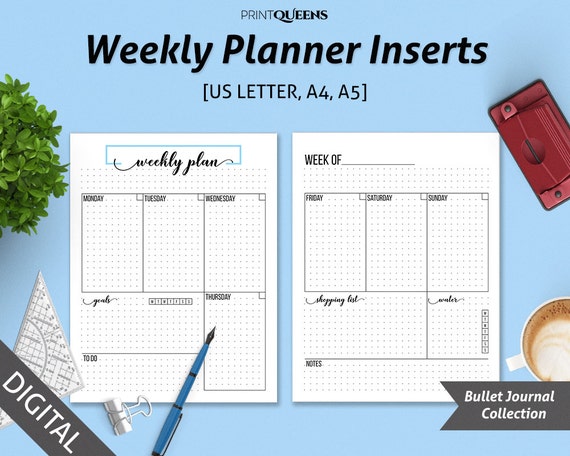 week on two pages weekly planner notebook weekly planner graph paper planner