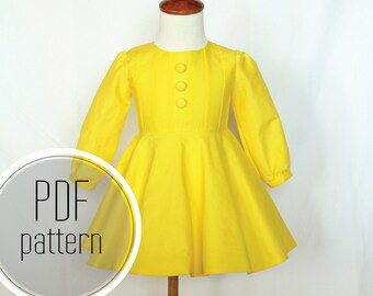 Yellow Morton Salt Girl Inspired Dress - PDF Pattern - Sizes 3, 4, 5