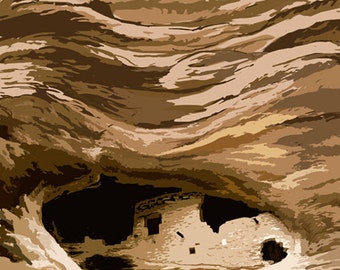 Gila Cliff Dwellings National Monument, New Mexico (Art Prints available in multiple sizes)