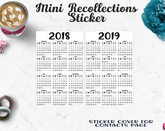 Mini Recollections 2018/2019 Planner Sticker