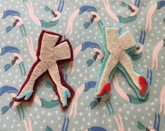 Pin Up Leg Felt Brooch | Handmade Vintage Inspired
