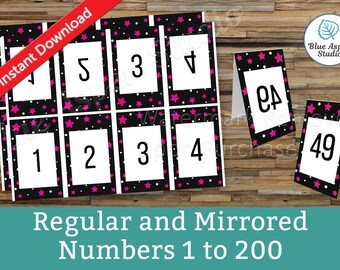 facebook live numbers cards reverse forward mirrored 1 to 200