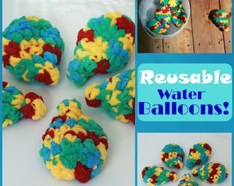 Reusable Water Balloons, Water Toys, Outdoor Toys, Summer Toys, Crochet Water Balloons, Eco-friendly Water balloons, Latex-Free Balloons