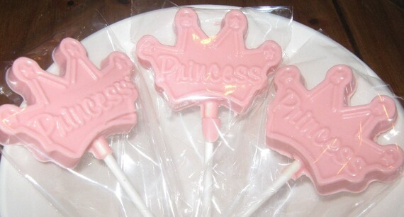 One dozen princess crown lollipops