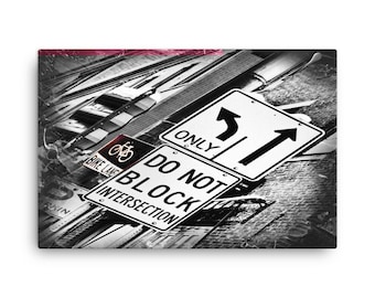 City Signs Abstract | 24x36 Canvas Print