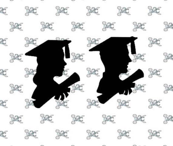 Download Graduation SVG Cap and Gown Boy Girl Silhouette Studio Design