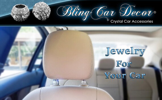Icy Crystal Car Seat Headrest Collar Charms Rhinestone Interior Accessory Decoration Accessories For Women Bling