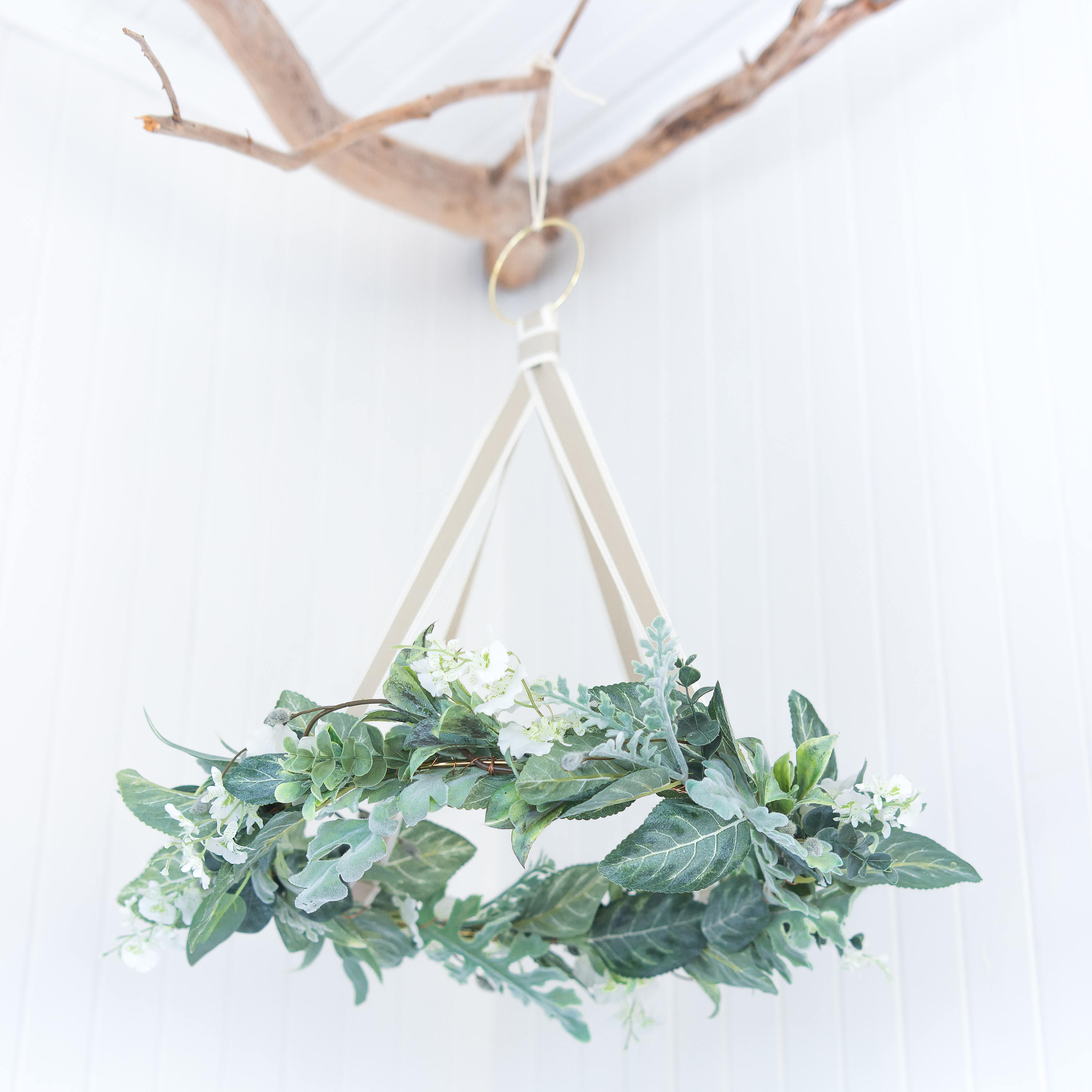 Greenery Mobile White Flower Mobile Eucalyptus Chandelier