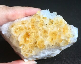 Yellow Citrine Crystal cluster geode E180945