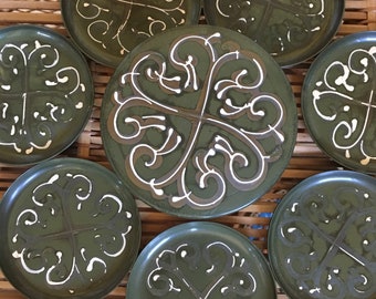 Vintage Lacquerware Coaster Set