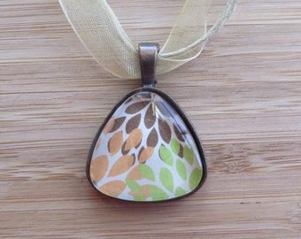 Colorful Pendant with Ribbon Necklace