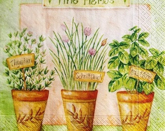 TOWEL in paper fine herbs: thyme, Sage, Basil #AL016