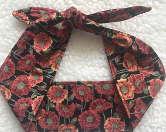 Poppies Ladies Headband Poppy Headband Teen Headband Preppy Headband Floral Hairband Retro Headband Rockabilly Headband Festival Headband