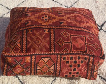 Vintage Moroccan pouf furniture Home chair Square Home decor Multicolor Berber Embroidered Moroccan pouf design Handmade poufs Berber pouf