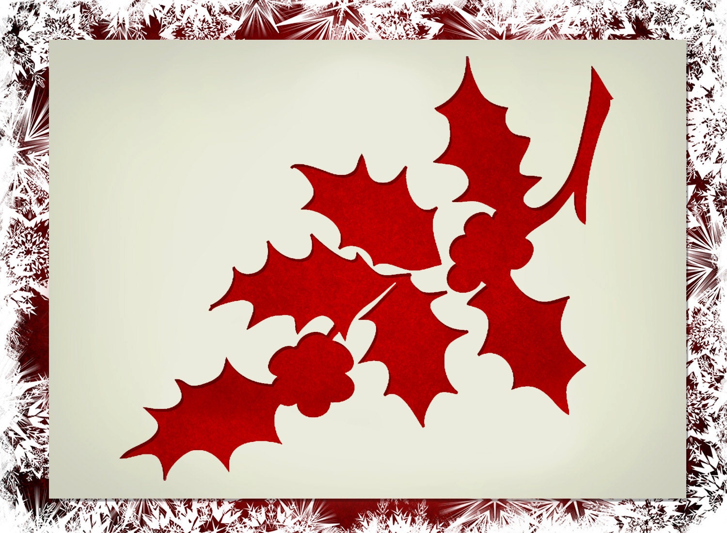 Christmas Holly Shape Stencil Various Sizes Made From High