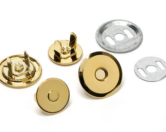 100pcs UFO Magnetic Purse Snaps 18mm - Gold - (MAGNET SNAP Mag-176) - Free Shipping