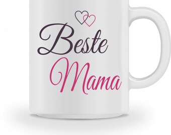 Keramiktasse -Becher - Beste Mama - Muttertag Geschenk Tasse Kaffeebecher mit Spruch