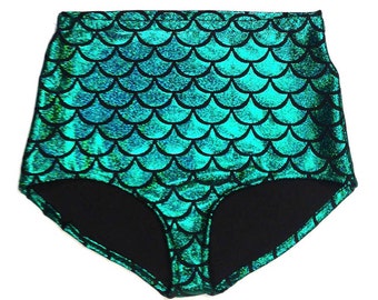 Mermaid Swim Suit Bottoms Only // Ariel The Little Mermaid High Waisted Bikini Bottoms