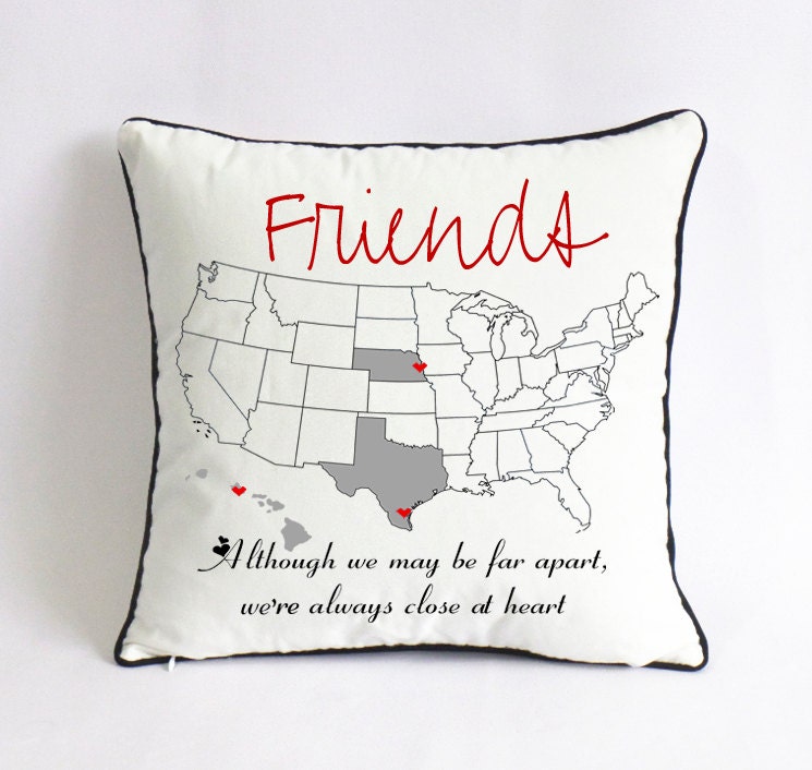 long distance BFF pillow case-graduation gift for best