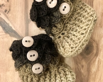 READY TO SHIP - Crocodile Stitch Booties - Baby Booties