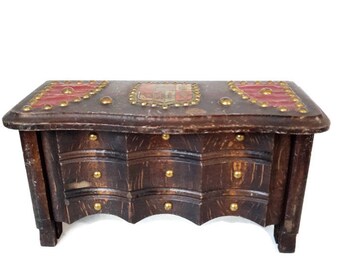 french vintage wooden box, vintage wooden trinket box, jewelry box