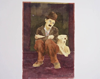 Charlie Chaplin Origtnal Watercolor painting