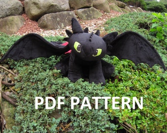 Digital Download: Toothless Plush Pattern Night Fury Dragon **PATTERN**