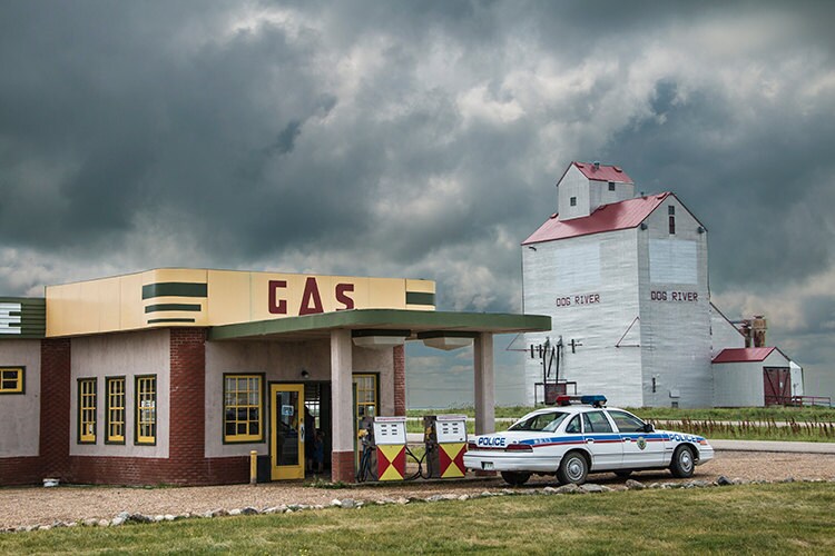 The Corner Gas Station and Grain Elevator from the Canadian TV