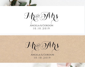 Invitation Belly Band Printable Template Wedding Belly Band, Mr and Mrs, DIY Editable printable belly band, Byron, edit in WORD or PAGES