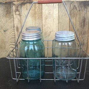 Antique wire milk bottle carrier
