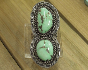 Vintage Sterling Silver Variscite Statement Ring 9