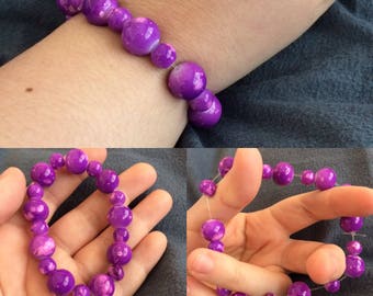 Purple Slash Beaded Bracelet