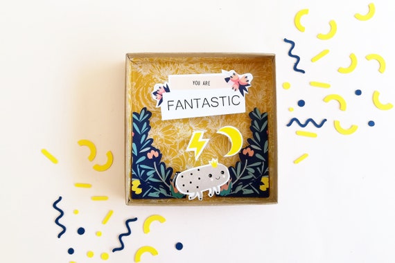 You are fantastic big message box / Miniature Art / Diorama / 3d Art / Decorative Matchbox / Miniature paper diorama / Friend message