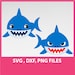 Instant Download, Shark SVG, DXF, PNG Formats, daddy shark svg 8.5x11" sheet, Printable 0033