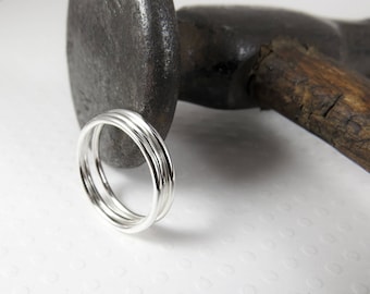 Thin Sterling Silver Ring for Women, BOHO Thumb Ring for Women, Skinny Stacking Rings Silver, Silver Pinky Ring, Bridesmaid Gift Ideas
