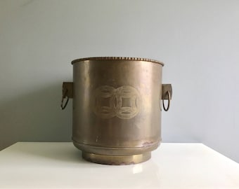 Large Solid Brass Planter / Brass Tree Planter / Large Brass Planter